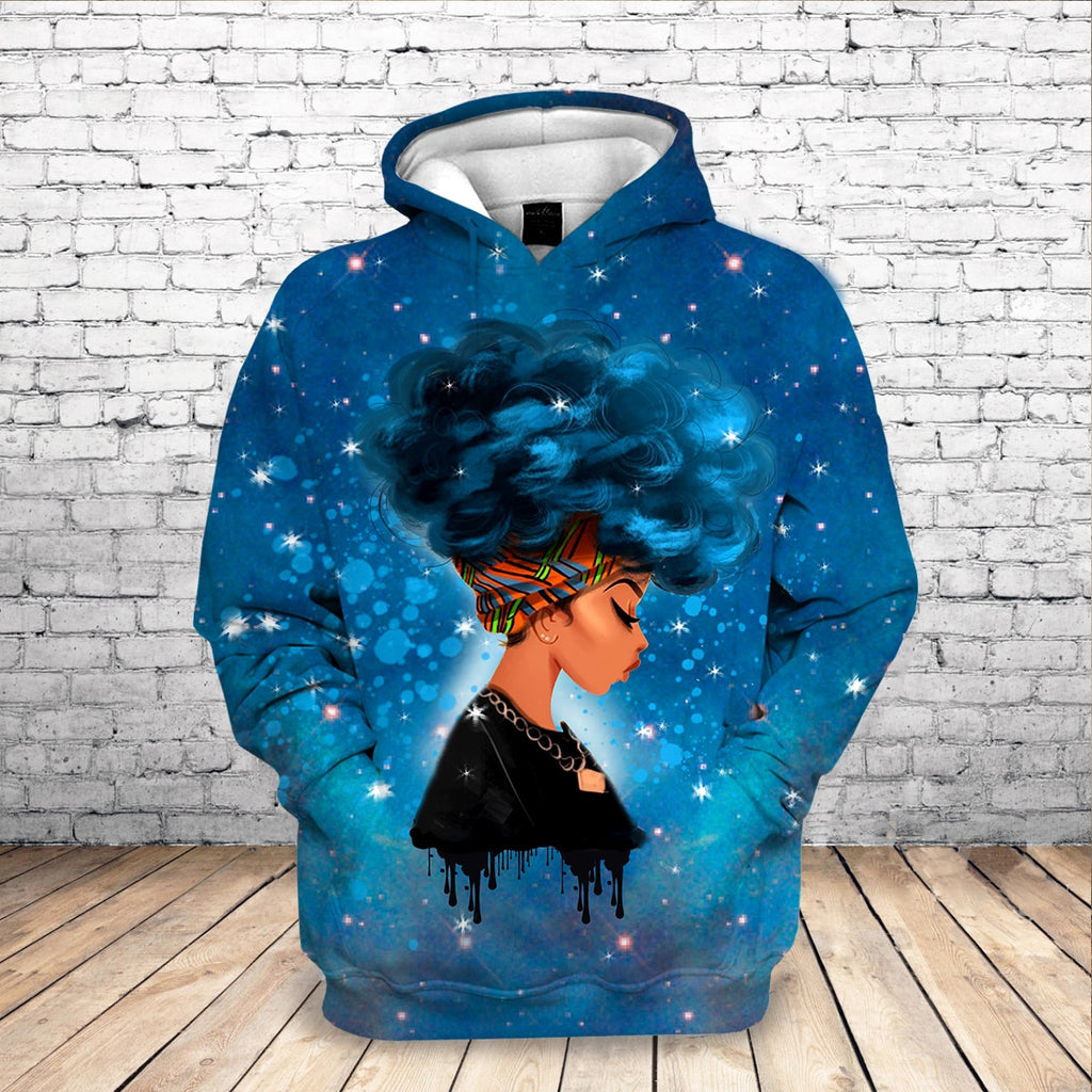 Fashion 3D Black Girl Art Hoodie