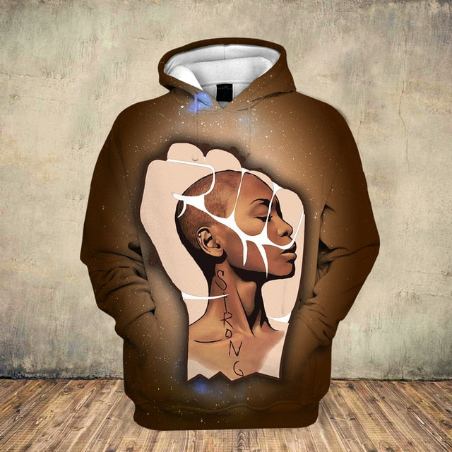 Fashion 3D Black Girl Art Hoodie