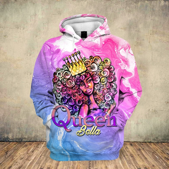 Fashion 3D Black Girl Art Hoodie