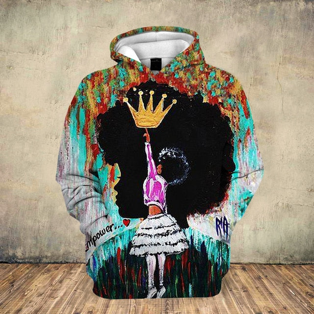 Fashion 3D Black Girl Art Hoodie