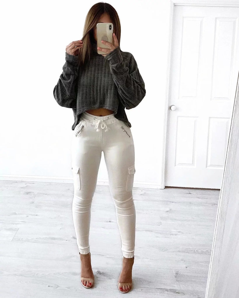 Women's Sexy Turtleneck Cropped Top Sweater