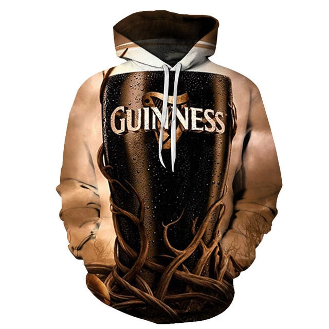 Men's 3D Beer Printed Hoodie Novelty Sweatshirt