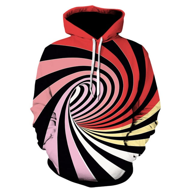 Men's 3D Psychedelic Vortex Pullover Hoodie