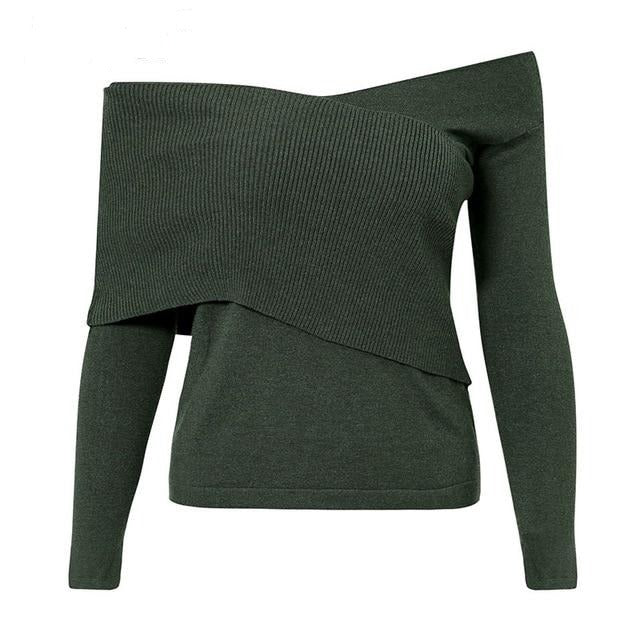 Women's One Shoulder Knit Sweater