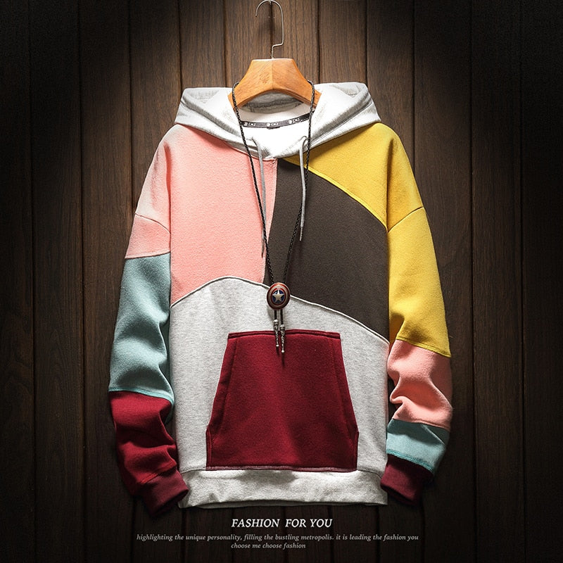 Men's Pullover Color Blocked Quality Sweatshirt