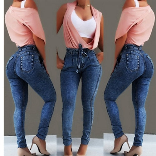 High Waist Women Slim Bodycon Push Up Jeans