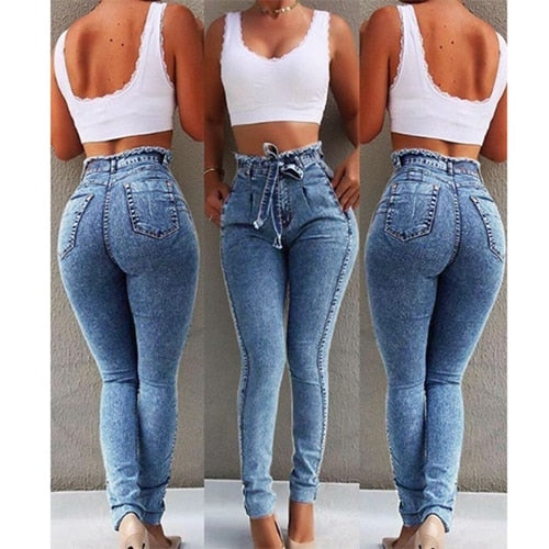 High Waist Women Slim Bodycon Push Up Jeans