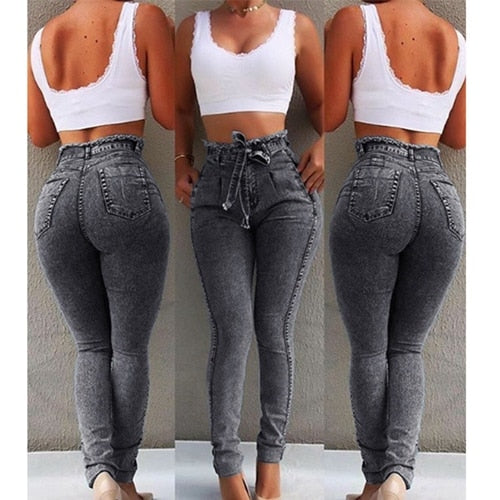 High Waist Women Slim Bodycon Push Up Jeans