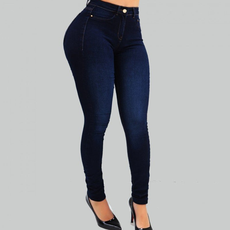 Women High Waist Jeans Pants Skinny Denim