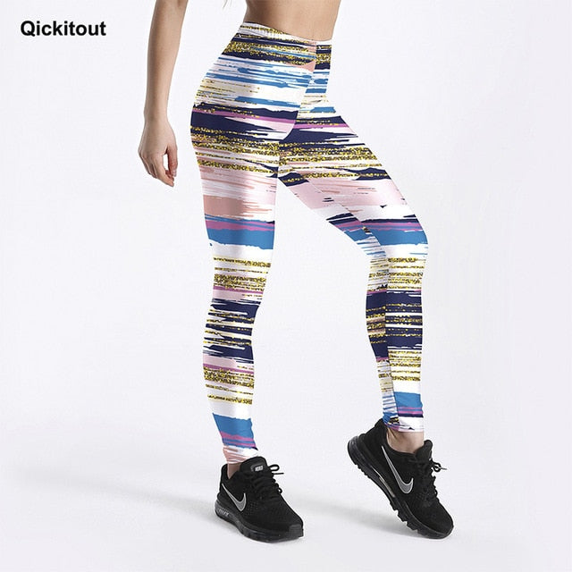 High Waist Geometric Pattern Breathable Sports Leggings