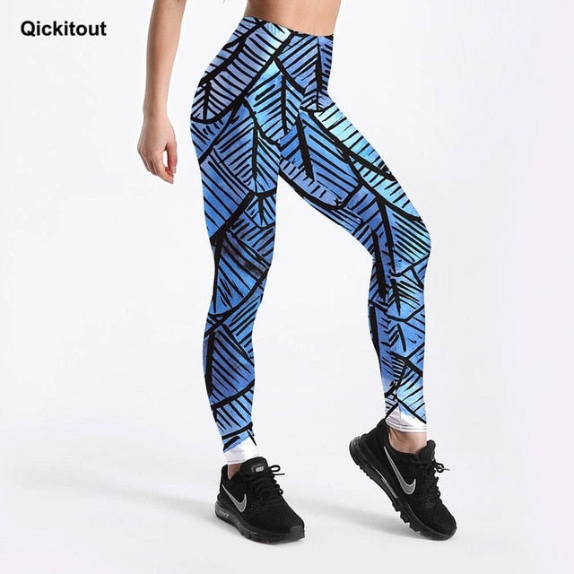 High Waist Geometric Pattern Breathable Sports Leggings