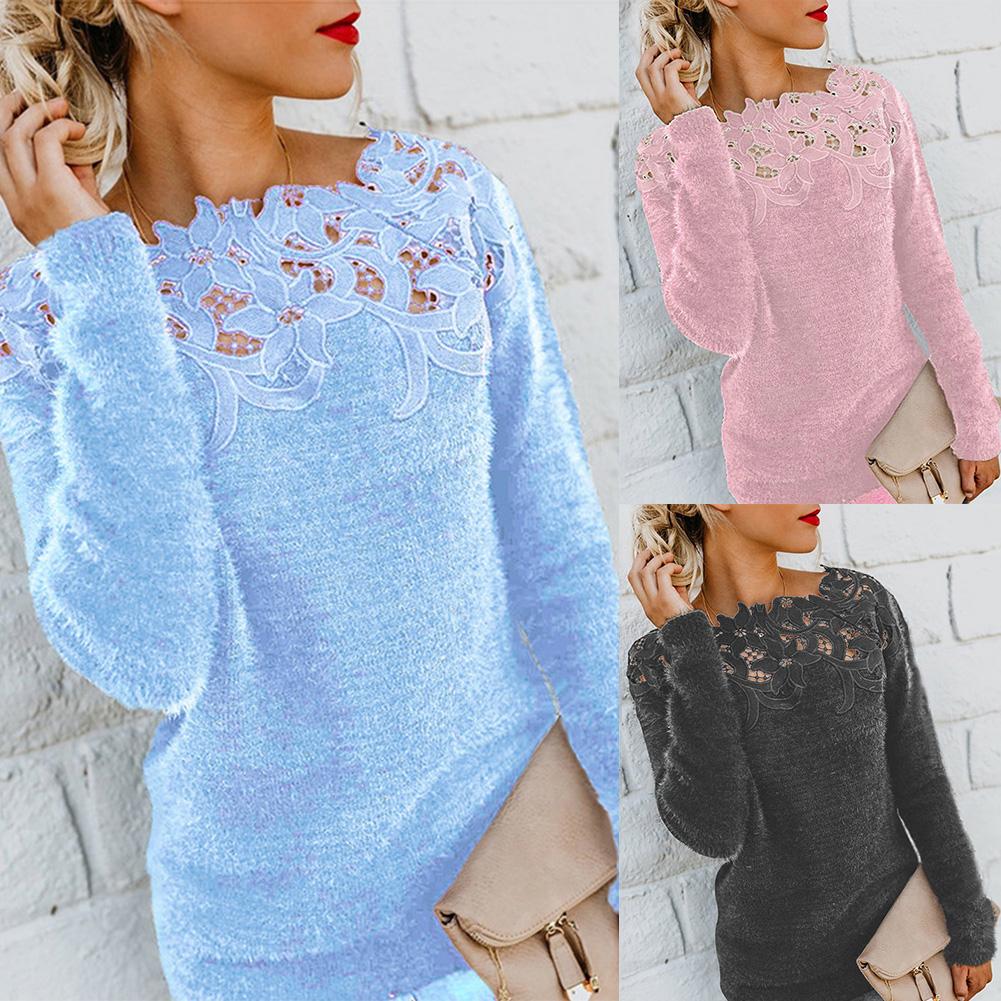 Women's Lace Stitching Sweater