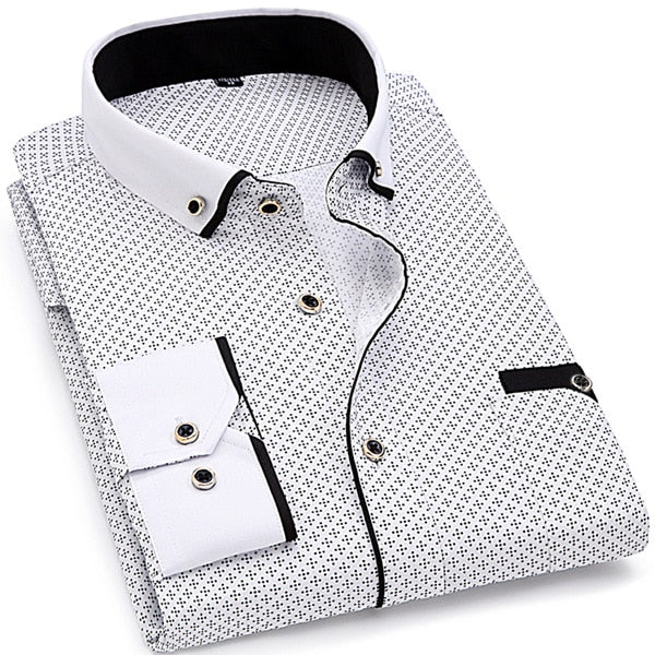 Men Long Sleeve Fashion Comfortable Slim Dress Shirt