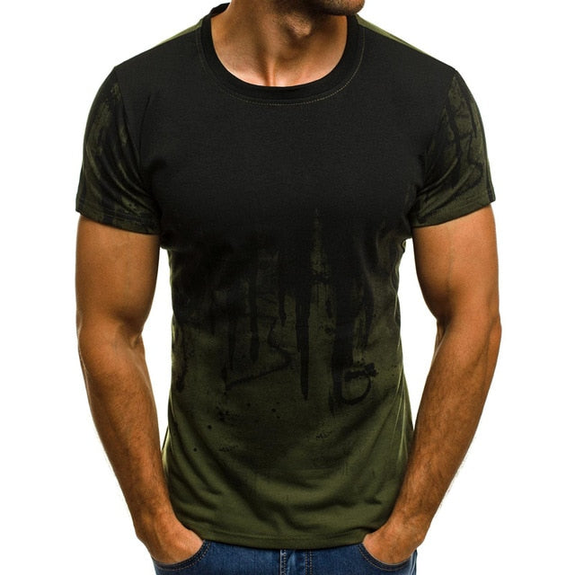 Men Camouflage Printed T Shirt