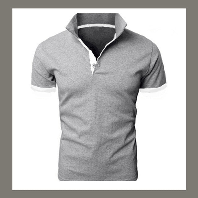 Men's T-shirt Lapel Casual Short-Sleeved Stitching Pullover