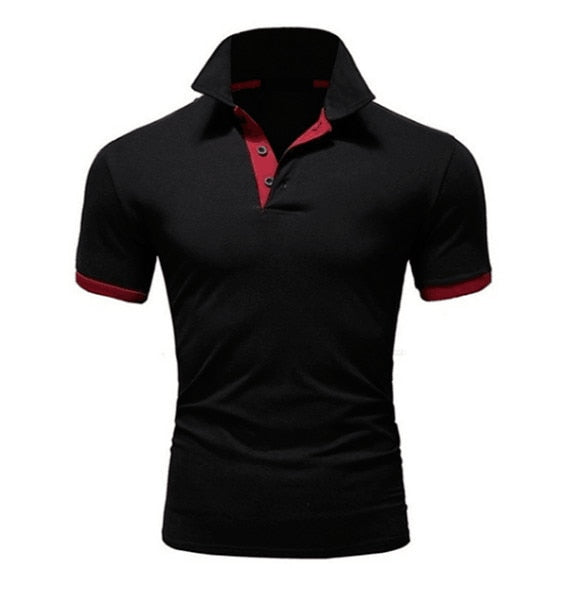 Men's T-shirt Lapel Casual Short-Sleeved Stitching Pullover