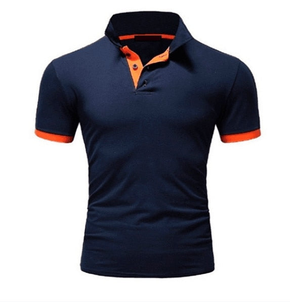 Men's T-shirt Lapel Casual Short-Sleeved Stitching Pullover