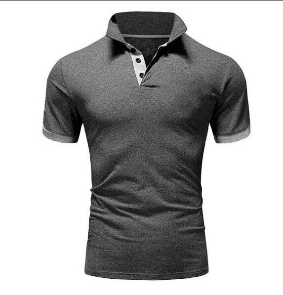 Men's T-shirt Lapel Casual Short-Sleeved Stitching Pullover