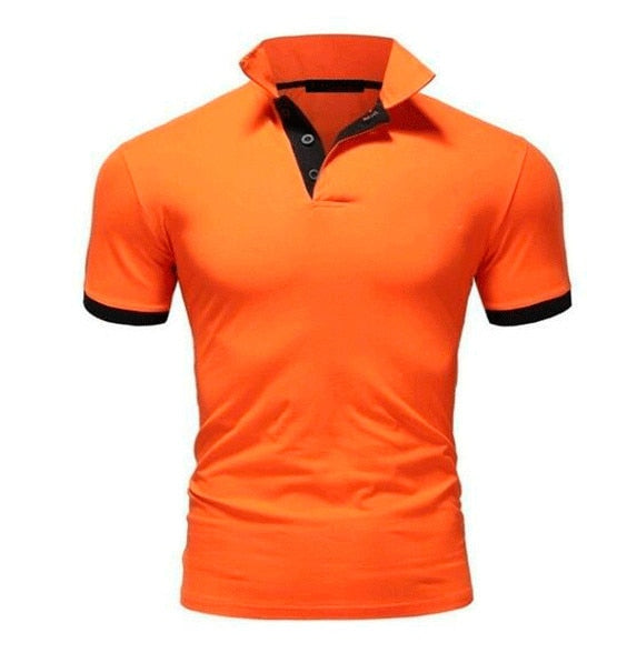 Men's T-shirt Lapel Casual Short-Sleeved Stitching Pullover