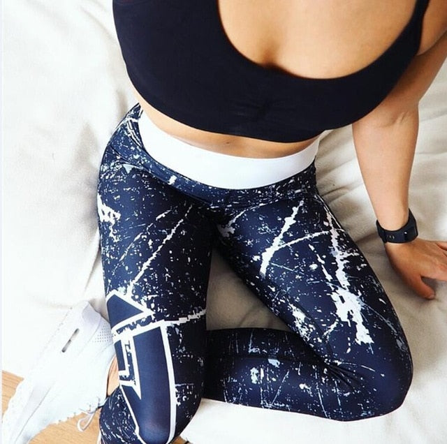 Women Leggings Slim High Waist Elasticity Fitness Legging Printed Breathable