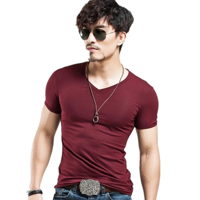 Men's T-Shirt Fitness V-Neck