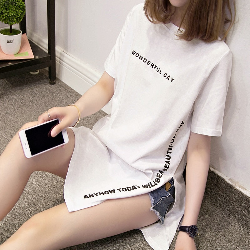 WONDERFUL DAY Print Long T shirts for Women