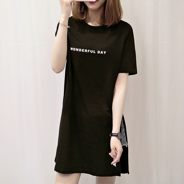 WONDERFUL DAY Print Long T shirts for Women