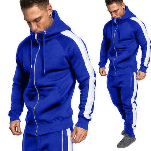 Men's Tracksuit Casual Cotton Jacket and Pants