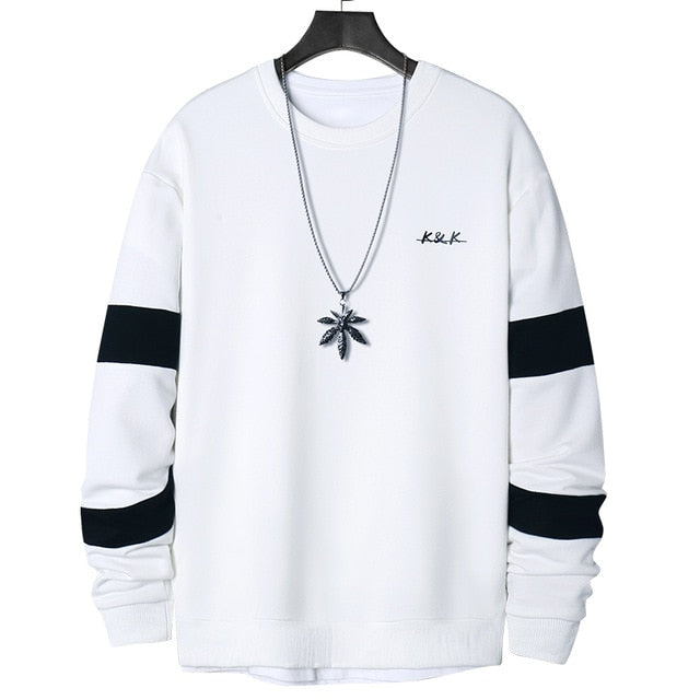 Men's Side Stripe Comfortable Embroidery Sweatshirt