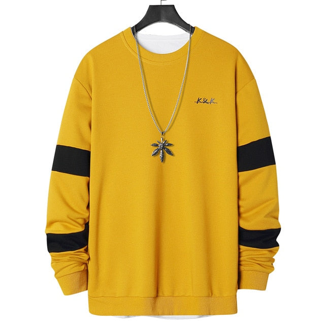 Men's Side Stripe Comfortable Embroidery Sweatshirt