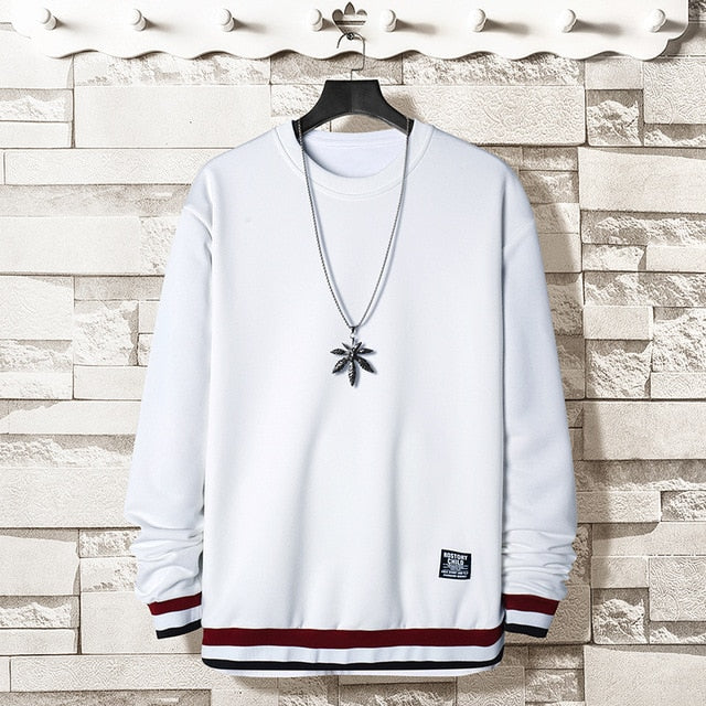 Men's Side Stripe Comfortable Embroidery Sweatshirt