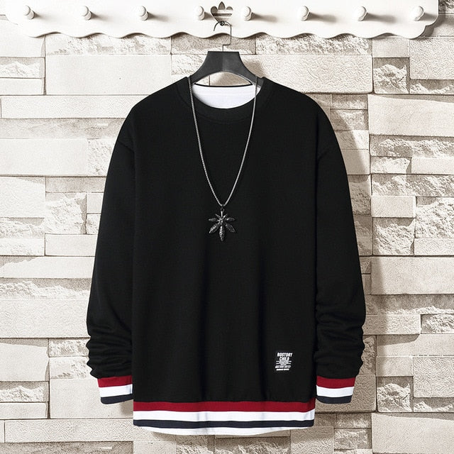 Men's Side Stripe Comfortable Embroidery Sweatshirt