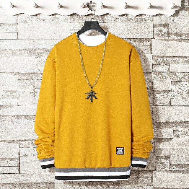 Men's Side Stripe Comfortable Embroidery Sweatshirt