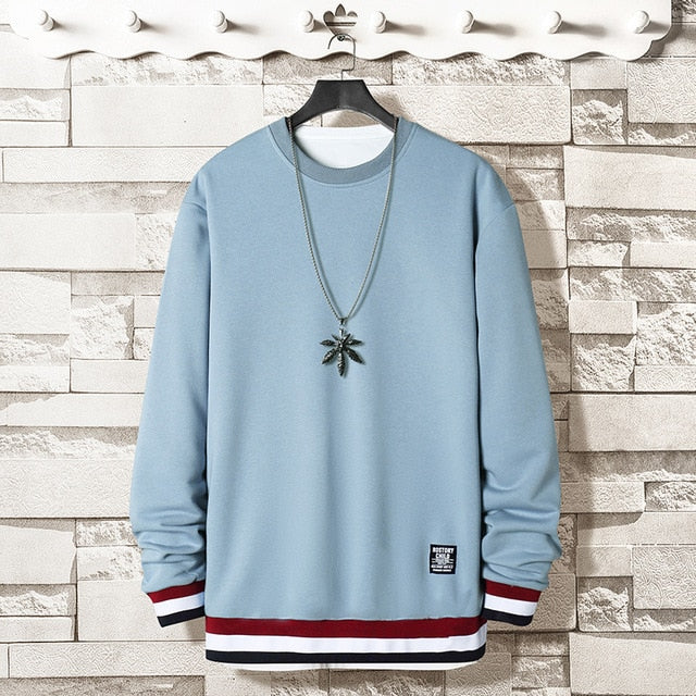 Men's Side Stripe Comfortable Embroidery Sweatshirt