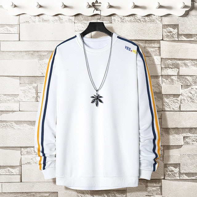 Men's Side Stripe Comfortable Embroidery Sweatshirt