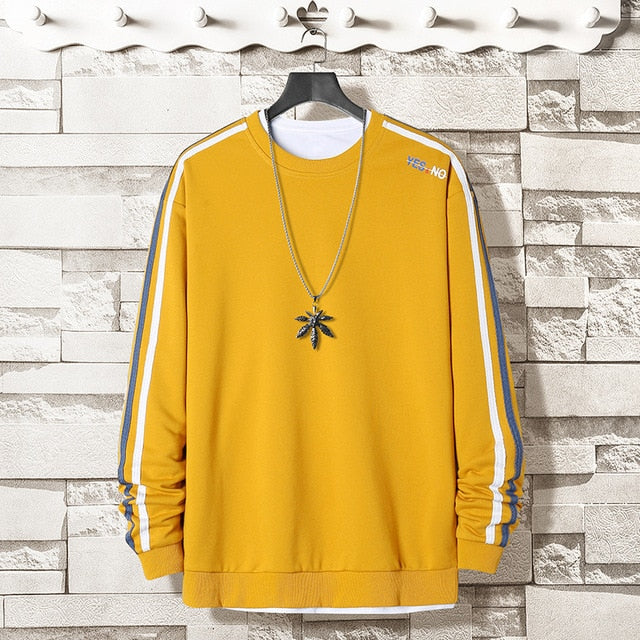 Men's Side Stripe Comfortable Embroidery Sweatshirt