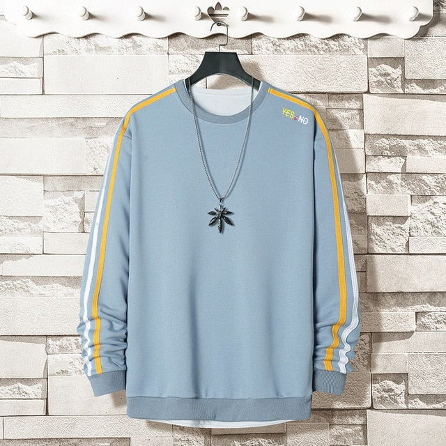 Men's Side Stripe Comfortable Embroidery Sweatshirt