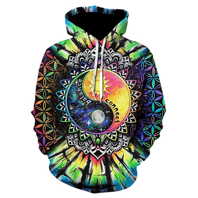 Men's 3D Psychedelic Vortex Pullover Hoodie