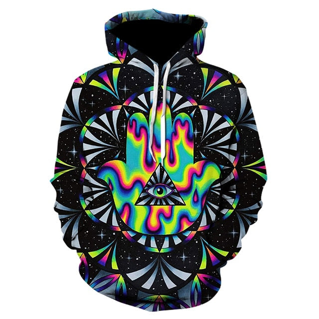 Men's 3D Psychedelic Vortex Pullover Hoodie