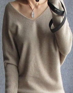 Women's Sexy V-Neck Cashmere Sweater