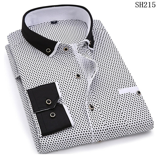 Men Long Sleeve Fashion Comfortable Slim Dress Shirt