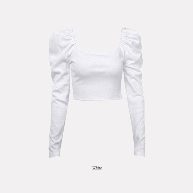 Women Tshirt Pullover Crop Top Long Sleeve