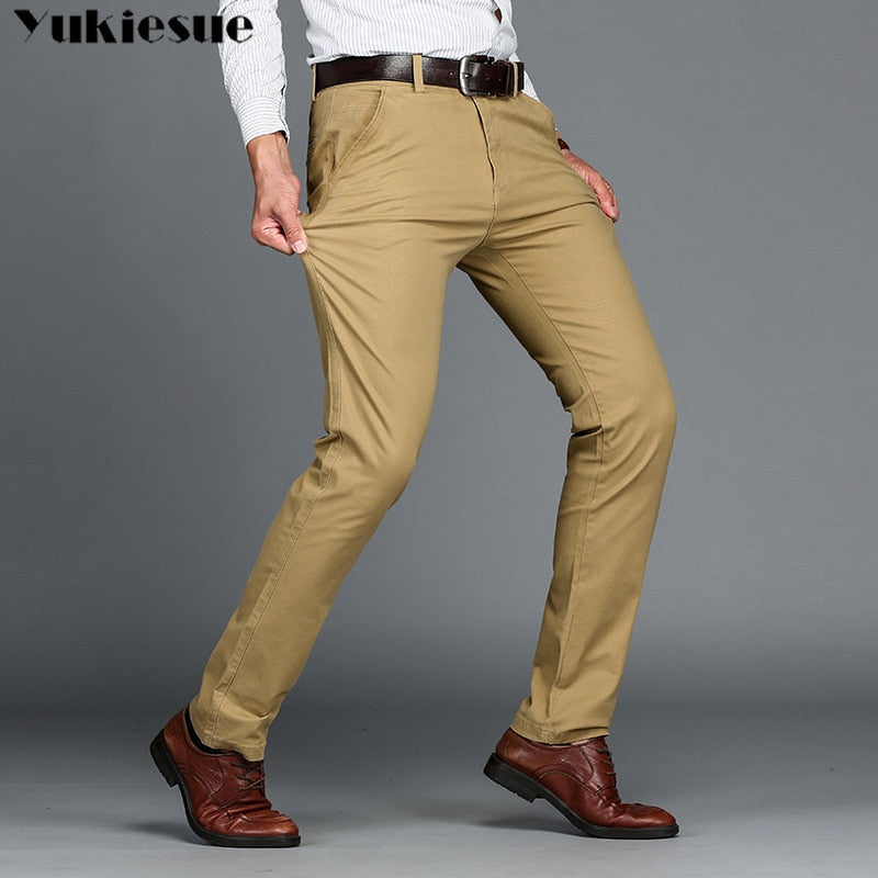 Men's Classic Casual Khaki Slim Fit Dress Pants