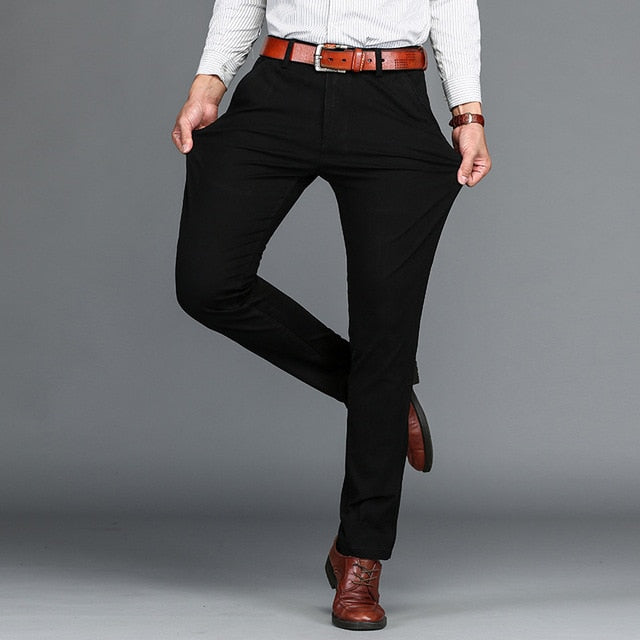 Men's Classic Casual Khaki Slim Fit Dress Pants