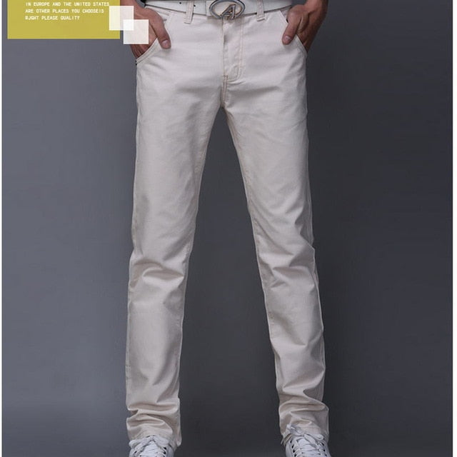 Men's Casual Slim Straight Leg Khaki Pants