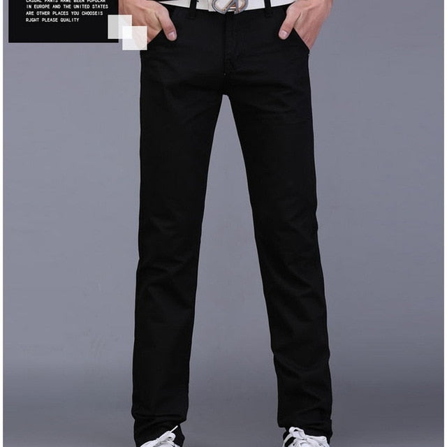 Men's Casual Slim Straight Leg Khaki Pants