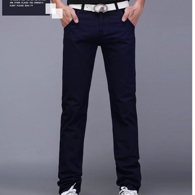 Men's Casual Slim Straight Leg Khaki Pants