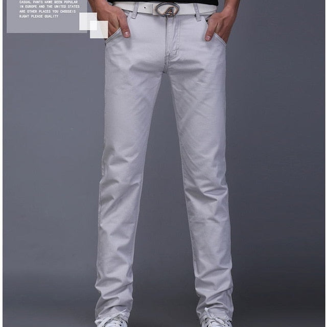 Men's Casual Slim Straight Leg Khaki Pants