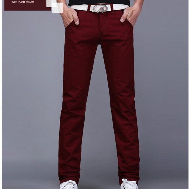 Men's Casual Slim Straight Leg Khaki Pants