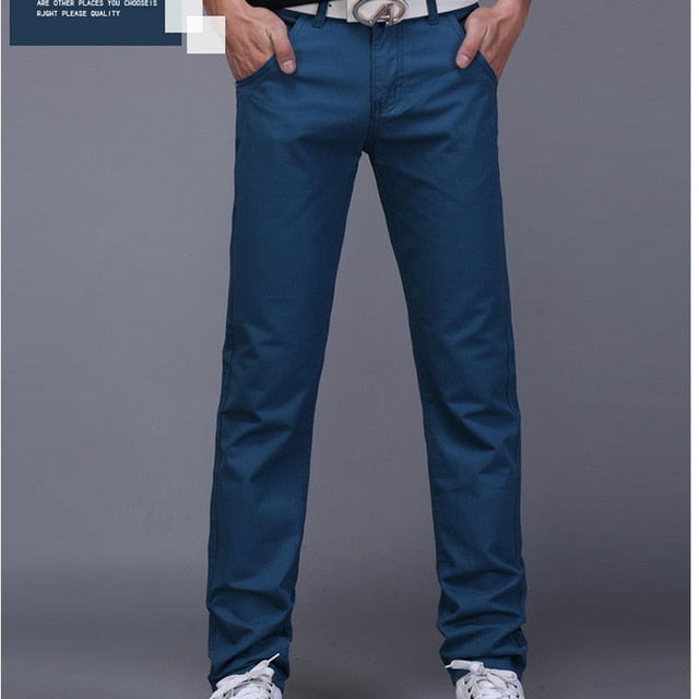 Men's Casual Slim Straight Leg Khaki Pants